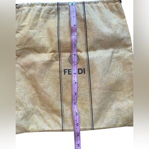 FENDI Roma Italy Authentic Yellow Dust Bag Storage Bag 13”x13.5” Drawstring